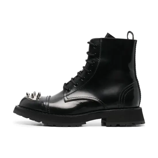 Alexander McQueen Punk Stud Boot Black