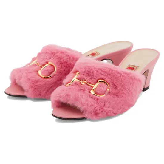 GUCCI Slide Slippers Women's Pink Year Of The Rabbit Limited