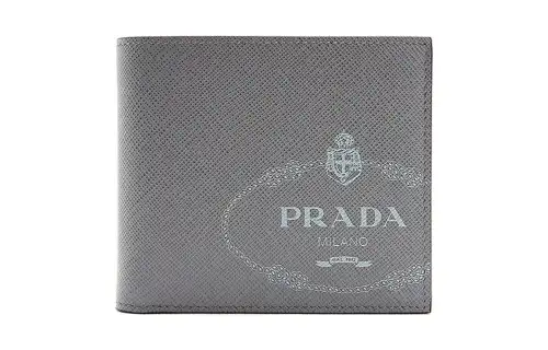 PRADA Saffiano Leather Wallet Regular Men's Gray