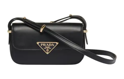 PRADA Leather Crossbody Bag, Shoulder Bag Women's Black