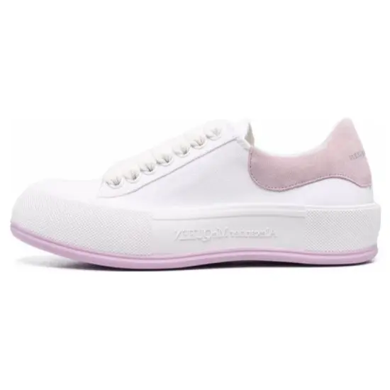 Alexander McQueen Deck Skate Plimsoll Lace-Up White Pink Women's