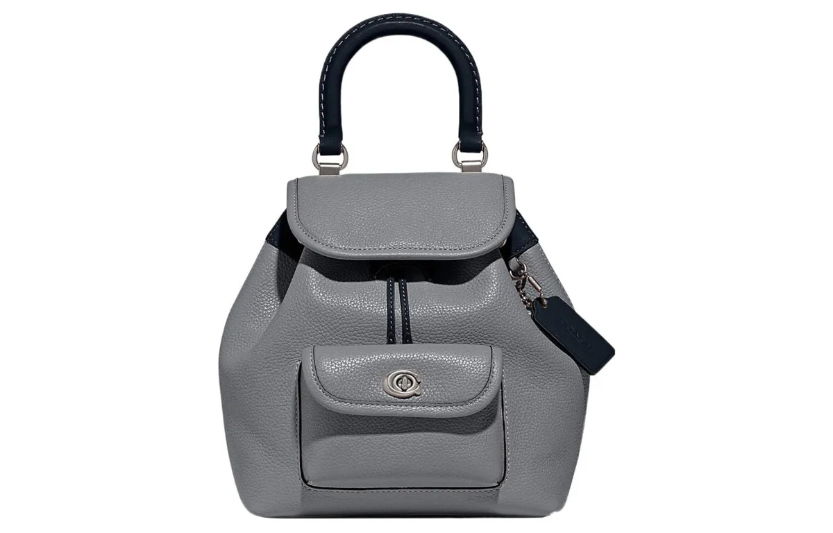 COACH Riya Leather Backpack Medium Women's Gray