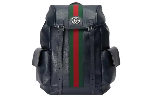 GUCCI Ophidia Leather Backpack Medium Men's Blue
