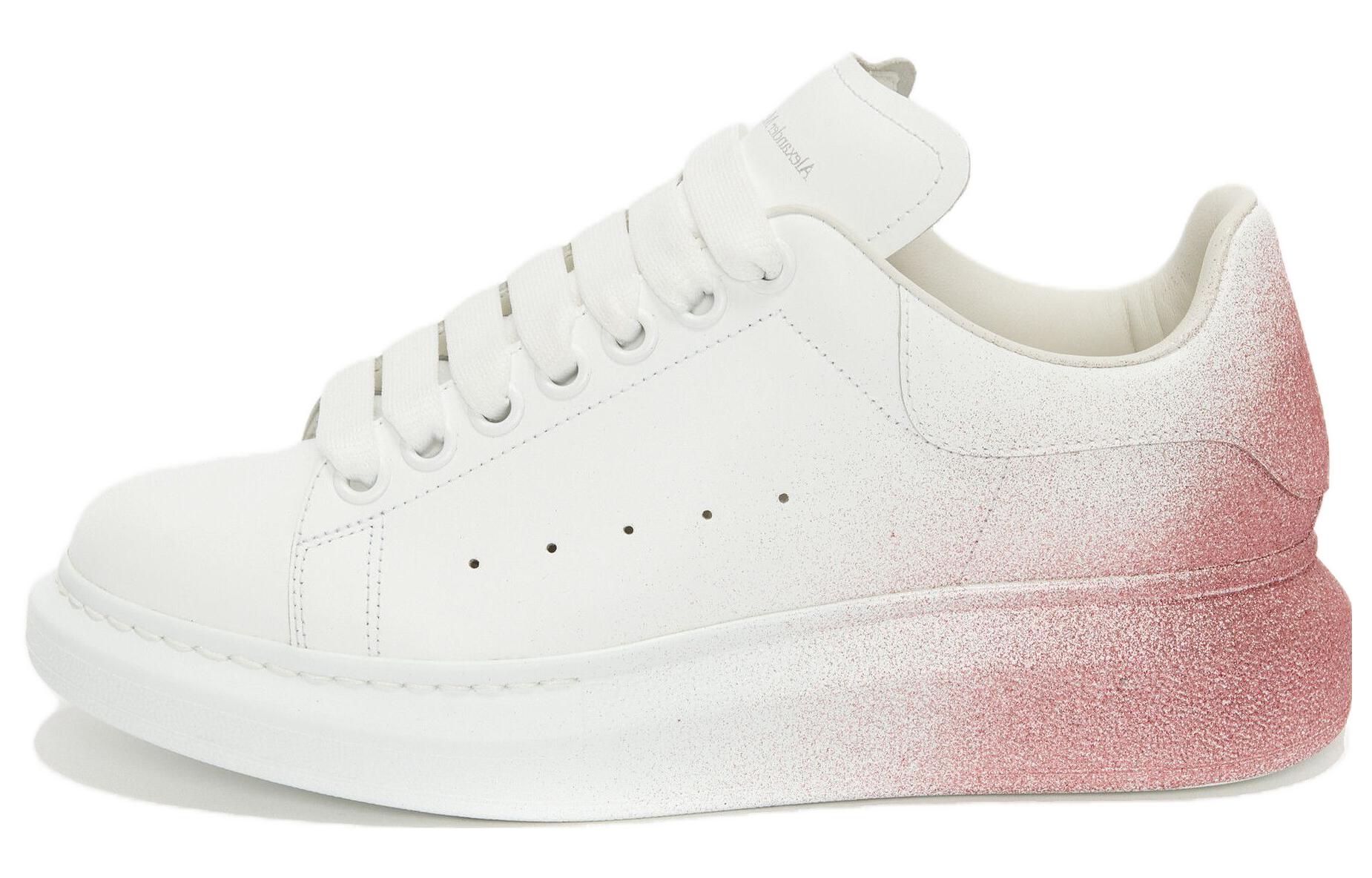 Alexander McQueen Интерьер Негабаритные кроссовки кожаный Удобный для отдыха Низкая банда популярный панель обувь женский белый розовый