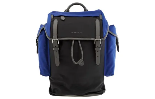 Burberry Nylon With Leather Backpack Large Men's Blue/Black/Gray