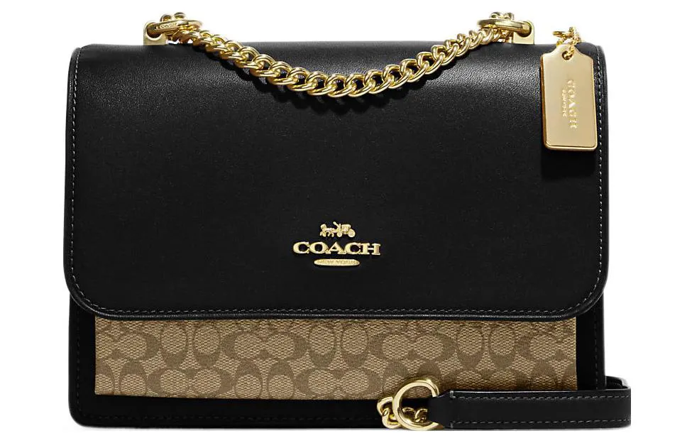 COACH Klare Canvas With Leather Crossbody Bags Regular Women's Black & Brown