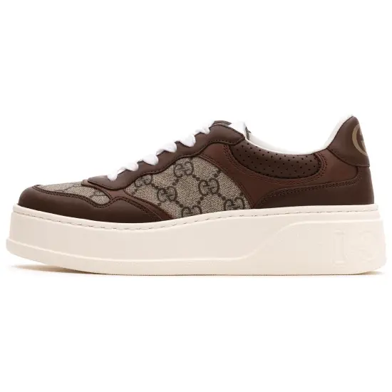 GUCCI Leather Gg Sneaker 'Light Brown' Women's
