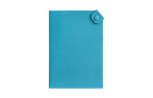 HERMES Tarmac Chamkila Goat Skin Passport Holder Women's 0FBleu Frida Blue
