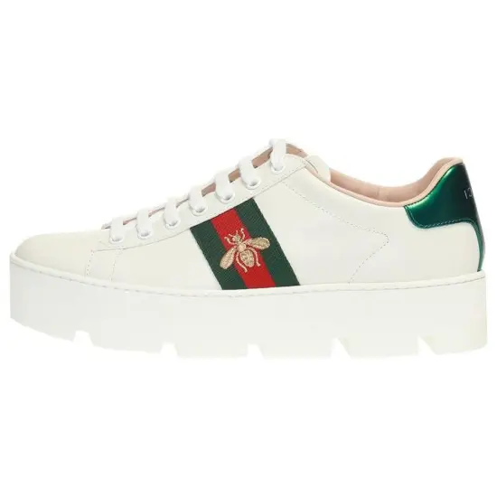 GUCCI Ace Skateboard Shoes Women's Low-Top White Red Green