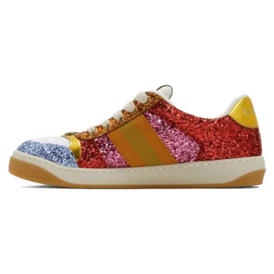 GUCCI Glitter-Embellished Screener Sneakers Multi Women's