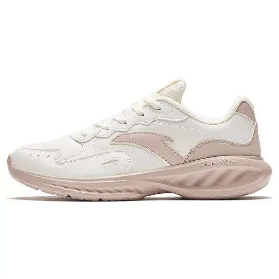 Anta Cushioned Waterproof And Breathable Low-Top Running Shoes Women's Pink White