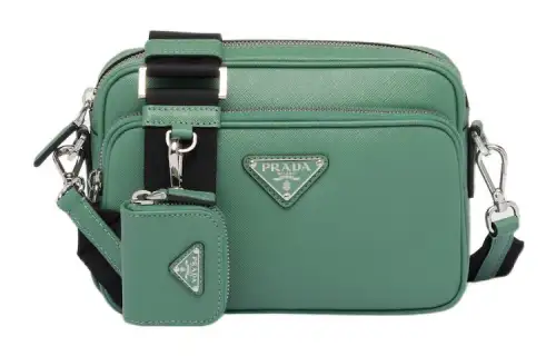 PRADA Saffiano Leather Crossbody Bag, Shoulder Bag Men's Sage Green