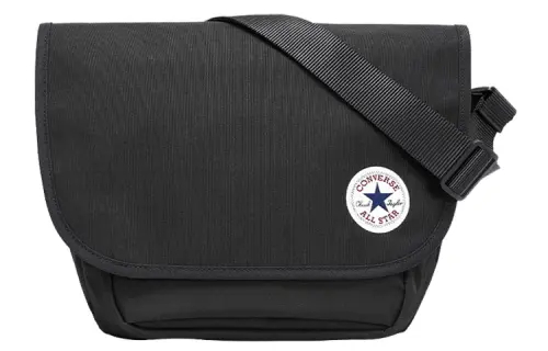 Converse Polyester Messenger Bag, Crossbody Bag, Shoulder Bag Unisex Black