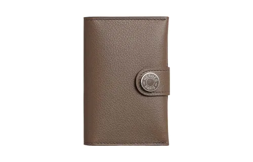 HERMES R.M.S Evercolor Calfskin Card Holder Women's Brown