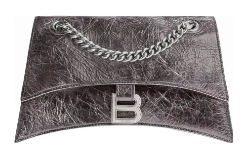 Balenciaga Crush Logo Plaque Chain Shoulder Bag