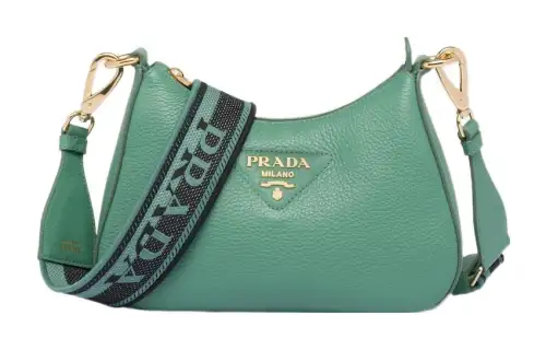 PRADA Leather Crossbody Bag, Shoulder Bag Women's Sage Green