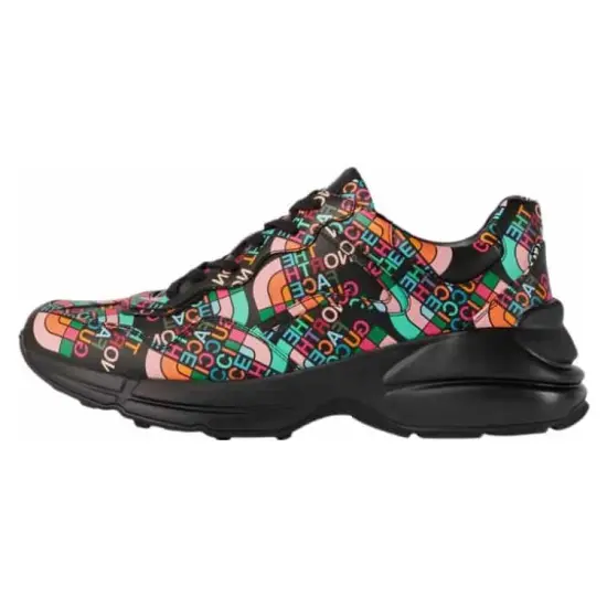 The North Face X GUCCI Rhyton Chunky Sneakers Men Low-Top Black