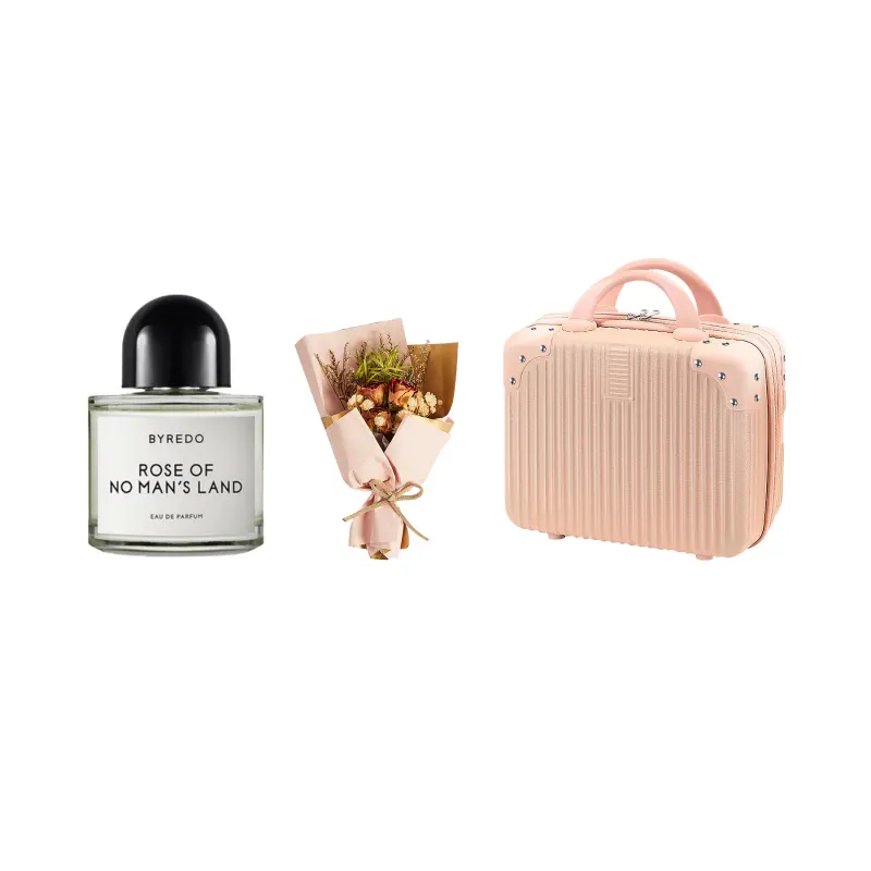 Perfume, suitcase, gift box, set