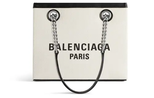 Balenciaga Paris Logo Printed Squared Small Tote Bag