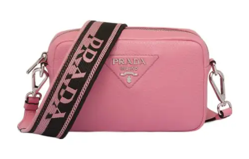 PRADA Leather Crossbody Bag, Shoulder Bag Women's Pink