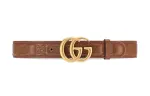 GUCCI GG Marmont Leather Belts Women's Brown Width 4cm