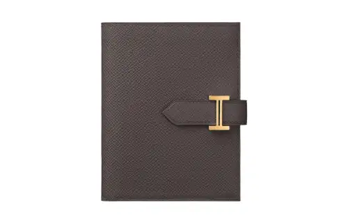 HERMES Bearn Epsom Calfskin Wallet Unisex 46 Ebene Ebony