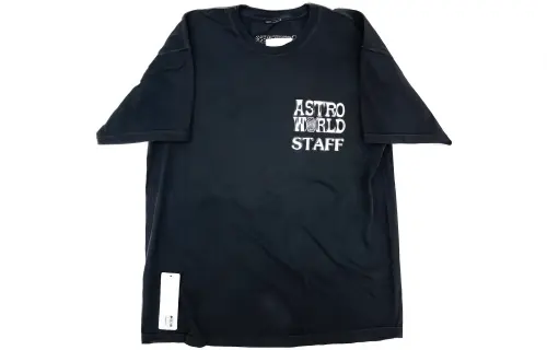 Travis Scott T Shirts Men's Navy Blue Crew Neck Moderate Straight Fit