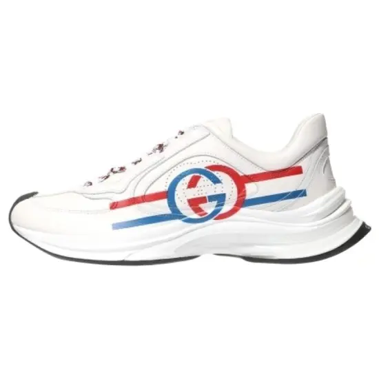 GUCCI Run White Blue Red Interlocking G White Stripe Detail