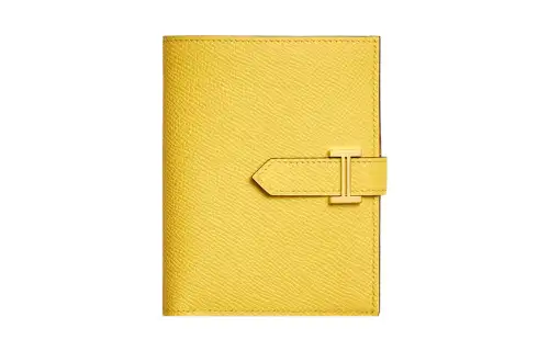 HERMES Bearn Epsom Calfskin Wallet Unisex 9OJaune De Naples Yellow