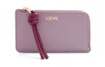 LOEWE Bright Nappa Cow Leather Card Holder Women's Dirty Purple/Burgundy