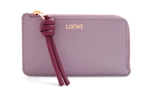 LOEWE Bright Nappa Cow Leather Card Holder Women's Dirty Purple/Burgundy