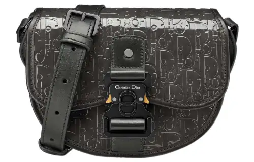 DIOR Gallop Oblique Gravity Print Leather Messenger Bag, Messenger Bag, Shoulder Bag, Crossbody Bag Mini Men's Black