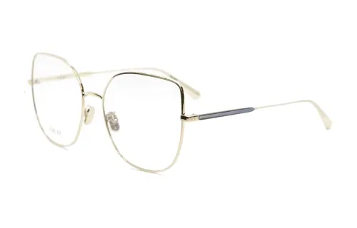 DIOR Stainless Steel Irregular Shape Eyeglass Frames Women's Gold