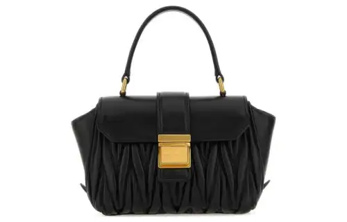 MIU MIU Lambskin Shoulder Bag, Crossbody Bag, Handbag Women's Black