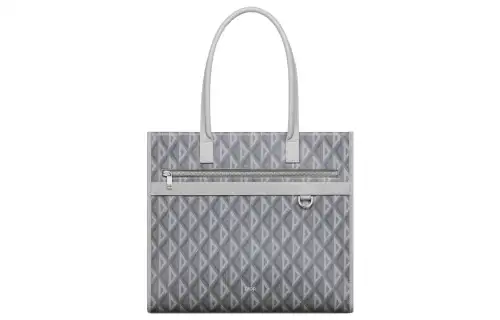 DIOR Cotton Canvas Tote Bag, Shopping Bag, Handbag Men's Gray
