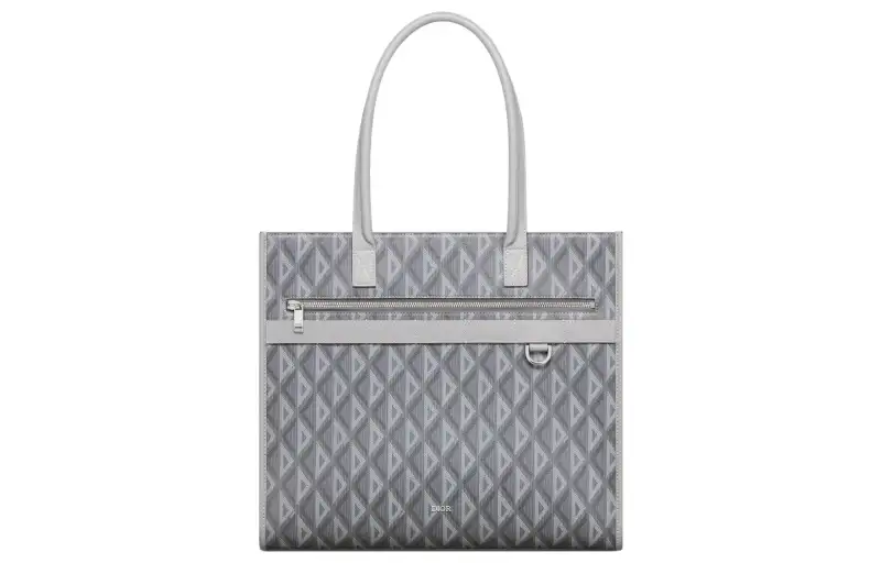 DIOR Cotton Canvas Tote Bag, Shopping Bag, Handbag Men's Gray