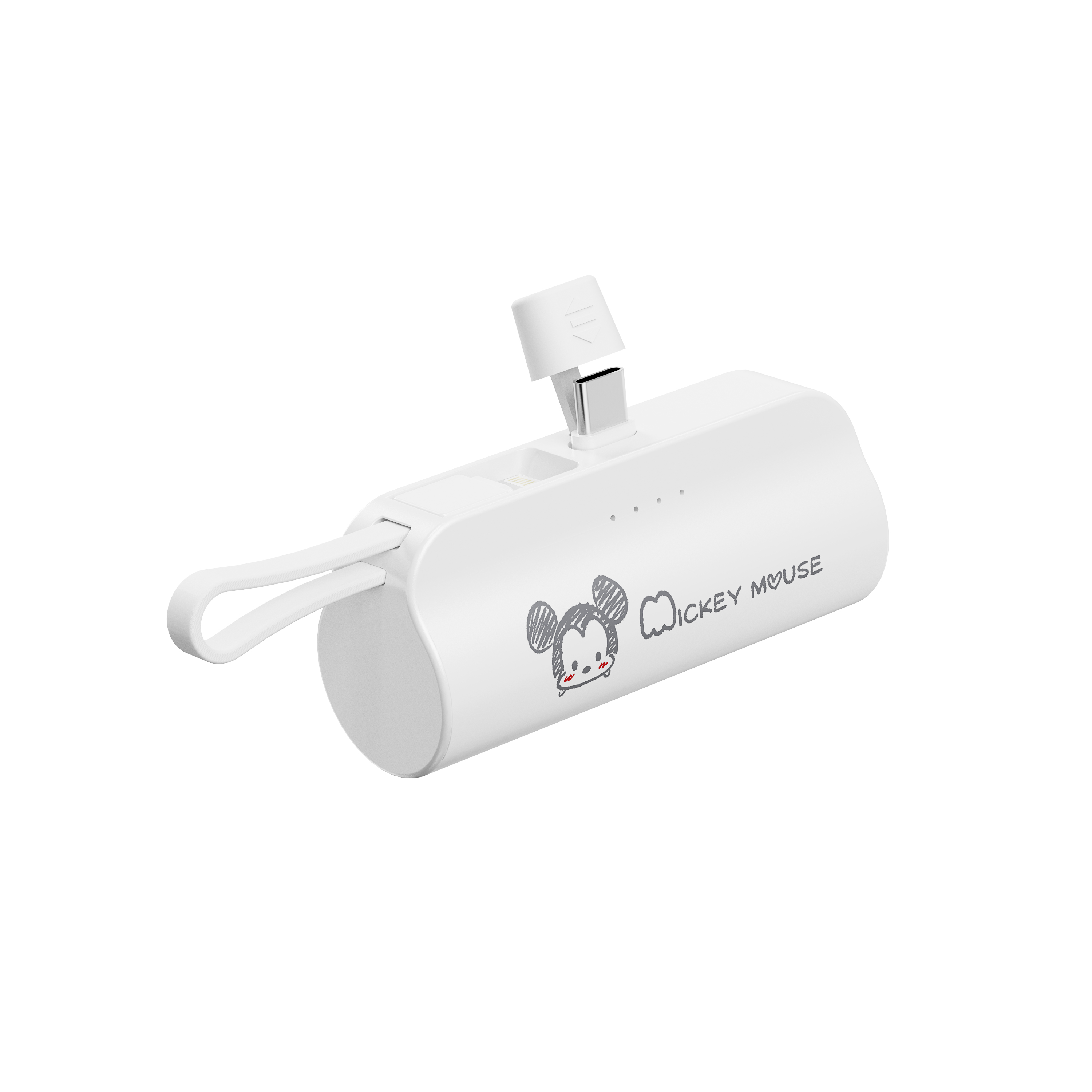 Disney Disney Power Bank YP21 5000mAh Tail Plug Portable Integrated Design with Own Cord Can Pass Security Inspection Mobile Power Bank Applicable for Apple and Android 22.5W Multi-port USB