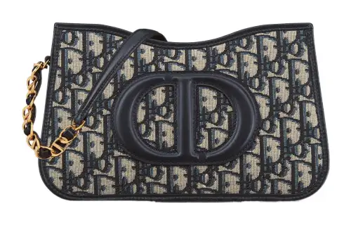 DIOR Oblique Print Handbag, Shoulder Bag Women's Blue