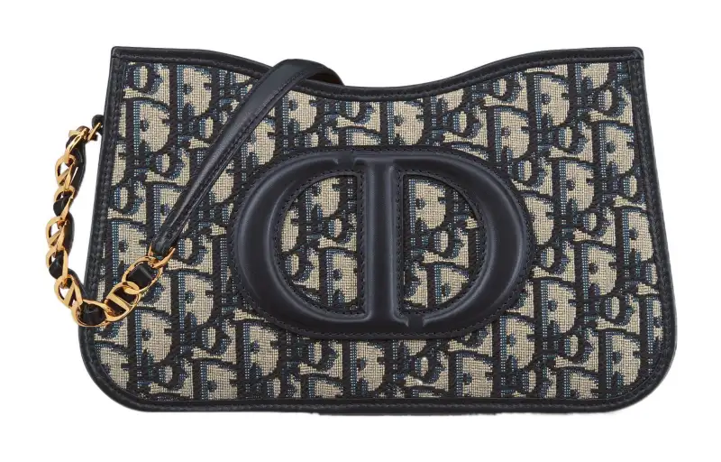 DIOR Oblique Print Handbag, Shoulder Bag Women's Blue