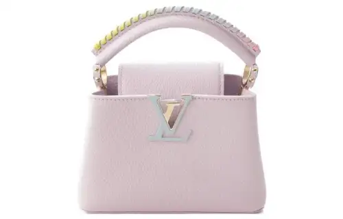 LOUIS VUITTON Capucines Leather Crossbody Handbag Small Women's Taro Purple