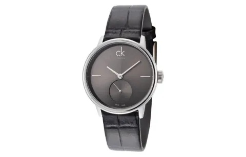CALVIN KLEIN Wrist Watches Quartz Movement Leather Strap 32mm Gray Dial Women's Watch 30m Water Resistant