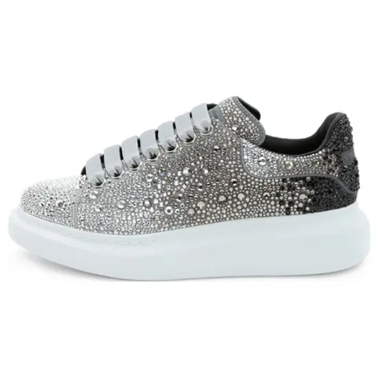 Alexander McQueen Casual Shoes Women's Low-Top Silver White