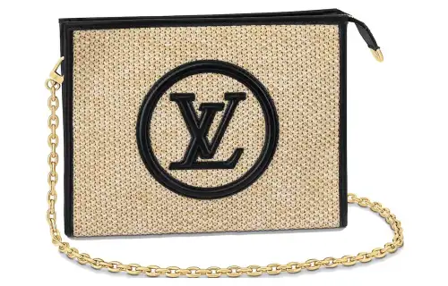 LOUIS VUITTON Toiletry Pouch On Chain Beige/Black