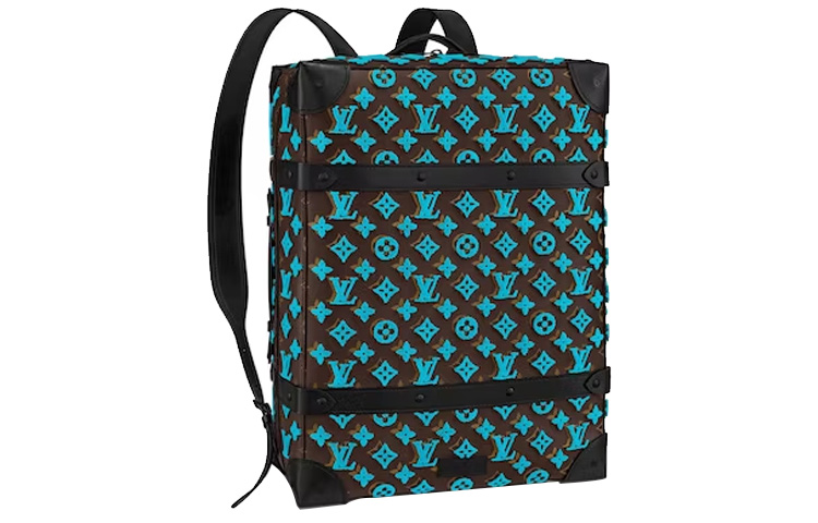 LOUIS VUITTON Soft Trunk Backpack Monogram Tuffetage Pm Turquoise