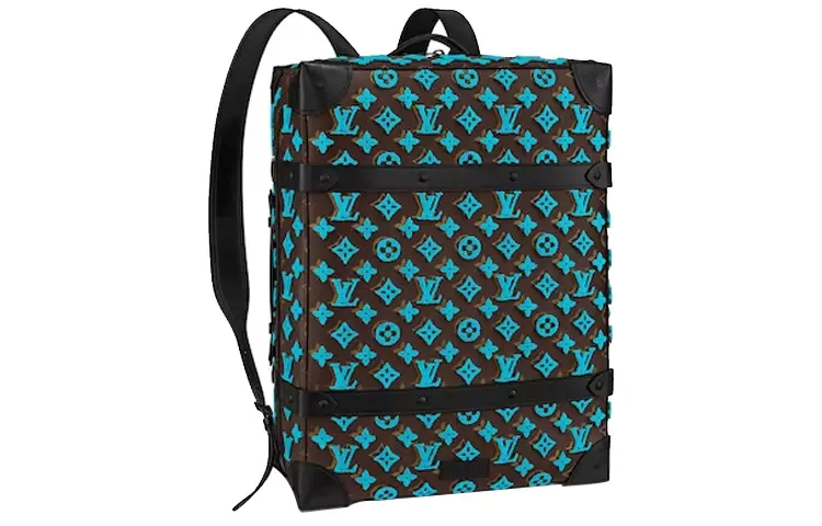 LOUIS VUITTON Soft Trunk Backpack Monogram Tuffetage Pm Turquoise