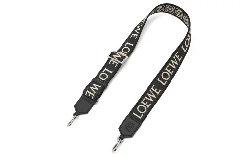 LOEWE Jacquard Fabric With Cow Leather Bag Straps Women's Black