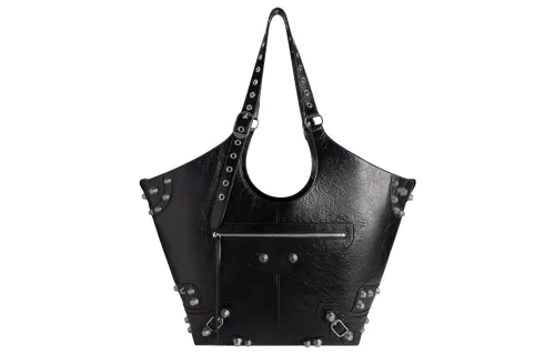 Balenciaga Le Cagole Lambskin Large Capacity One Shoulder Handbag Large Women's Black