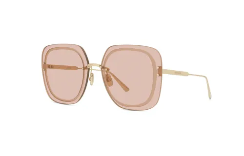 DIOR Metal Irregular Shape Sunglasses Women's Brown