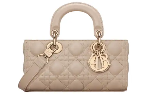 DIOR Lady D JOY Lambskin Handbag, Shoulder Bag, Crossbody Bag, Handbag Small Women's Rouge Beige