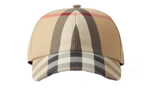 【Previous Season】embroidered-logo check cotton baseball cap
